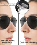 Push In Eyeglass Nose Pads Replacement Kit With 18 Pairs Six Size Options For A Custom Fit shown on sunglasses close-up