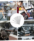 Hella Precise Dual Marked Thickness Gauge And Professional Feeler Gauge Set For Auto Repair And Woodworking With Imperial Measurements In A Foldable Carry Case, featuring precision blades.
