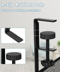 Close-up of clamp mechanism and non-slip rubber pads of 25 Inch Under Desk Cable Management Tray No Drill Clamp Heavy Duty Metal Cord Organizer