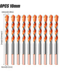 Heavy Duty Tungsten Steel Glass Tile And Concrete Punch Drill Bits Kit With Precise Triangle Tip Delivers Rock Solid Performance For Masonry And Woodworking Crews Features Multi Size Selection 10 pack drill bits