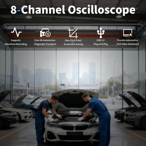 Mechanics use 8 Channel USB Automotive Diagnostic Oscilloscope With DAQ And Programmable Signal Generator For Cars And Trucks