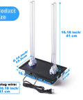 In Duct UV Germ Killer Light for HVAC Systems, 72W, 110V, 253.7 Nm, Dual UV Lamps with size dimensions and power cord