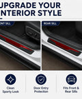 Ford Edge 2021 2024 Sport Door Sill Guards showing glossy red trim on front and rear entry for SUV protection