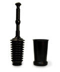 Heavy Duty Toilet Plunger Kit With Tall Bucket Black Air Release Valve And 8 Cup Water Displacement For Quick Unclogging