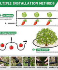 Illustration of Half Inch Soaker Hose 50 Feet For Garden Beds Heavy Duty Drip Irrigation Kit Rubber Watering Hose installation methods.
