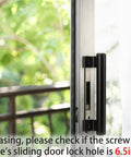 8 Inch Metal Sliding Door Handle Replacement Barn Door Pull For 6.5 Inch Screw Hole Spacing Black Aluminum Alloy Hardware installed on patio door