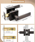 Dimensions of Oil Rubbed Bronze Privacy Door Levers Set For Interior Doors Heavy Duty Flat Square Handlesets Universal Handing 6 Pack