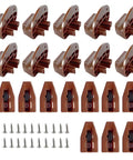 Heavy Duty Brown Plastic Drawer Slide Glides 10 Piece Center Rail Repair Kit Compatible With Vaughan Bassett Legacy Pulaski Dressers showing brackets and screws.