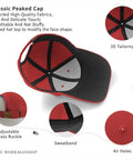 Interior view of Low Profile Unstructured Womens Cap with breathable eyelets, six embroidered vents, adjustable buckle, red color