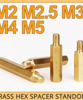 Dope Brass PCB Standoffs Hex Spacers Kit For Motherboard M2 Through M5 Sizes Male And Female Threaded Pillars Fixing Screws DIY Electronics Mounting Corrosion Resistant Brass Includes Up To 50 Pieces, M2 M2.5 M3 M4 M5 brass hex standoffs