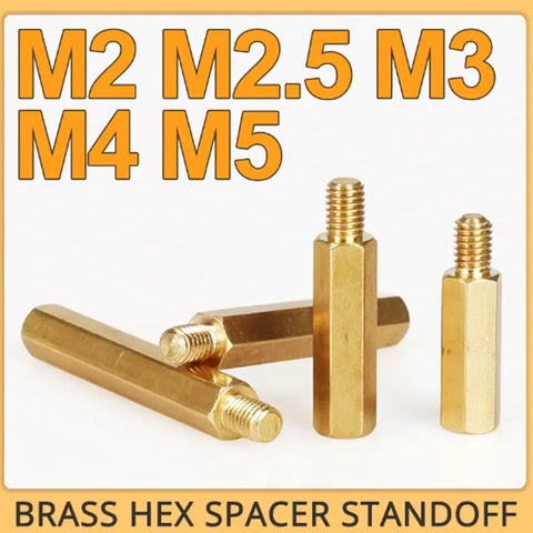 Dope Brass PCB Standoffs Hex Spacers Kit For Motherboard M2 Through M5 Sizes Male And Female Threaded Pillars Fixing Screws DIY Electronics Mounting Corrosion Resistant Brass Includes Up To 50 Pieces, M2 M2.5 M3 M4 M5 brass hex standoffs