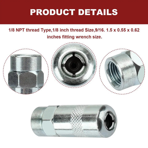 Close-up details of Two Pack Grease Gun Couplers For Milwaukee M18 2 Speed And M12 Cordless Grease Guns Fits 2446 20 2446 21XC