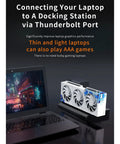 Connecting Badass Thunderbolt 3 And 4 External GPU Dock Station With PCIe 3.0 X4 Speed And USB4.0 40Gbps to a laptop.