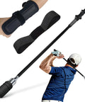 Click Stick Golf Swing Training Aid With Arm Band And Wrist Strap For Inertia And Swing Rhythm Practice Weighted Trainer