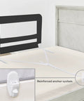 Mesh Bed Guard Rail For Toddlers Aged 2 To 5 Years Fits Twin Through King Beds With Reinforced Anchor System in black