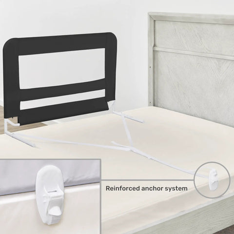 Mesh Bed Guard Rail For Toddlers Aged 2 To 5 Years Fits Twin Through King Beds With Reinforced Anchor System in black