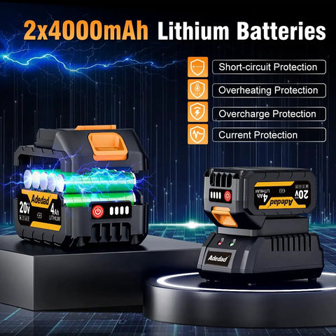 Beefy Half Inch Brushless Impact Wrench With 3000 RPM Three Speed Modes High Torque Includes Two 4Ah Batteries And Charger