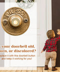 Child pressing 2 Pack Lighted Doorbell Button Replacement Kit No Fuss Plug And Play Easy Install Wired Doorbell Button with LED