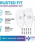 D Shape Silicone Screw In Nose Pads For Glasses 13MM Small 10 Pairs, crystal clear silicone with screws and tool kit.