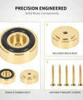4 Brass Cutting Board Feet With Nonslip Pads And Silicone Rubber Bases For Speaker Amplifiers, screws visible in image.