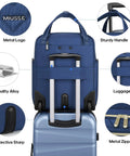 Underseat 16-Inch Carry-On Luggage With Wheels, Softside Rolling Travel Bag for Men and Women with detailed features