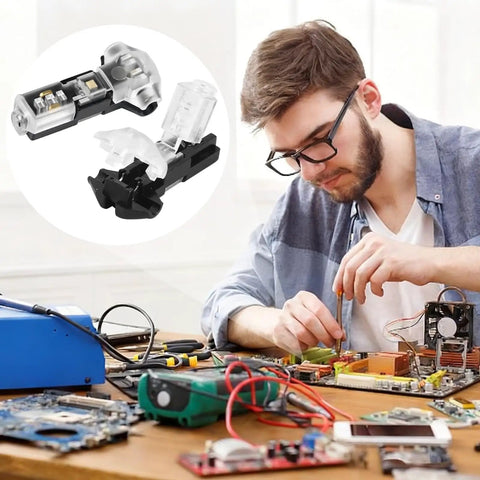 Wire Splice Connectors For 18-22 AWG Wires With T Tap Style 3 Way 1 Pin Solderless Low Voltage Connectors shown in electronics setup