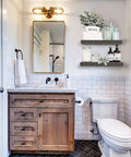 Floating Wall Shelves Set Of 2 For Bathroom Over Toilet, 15.7 Inch Wide By 6.7 Inch Deep, Dope Farmhouse Gray MDF Shelves With Steel Brackets