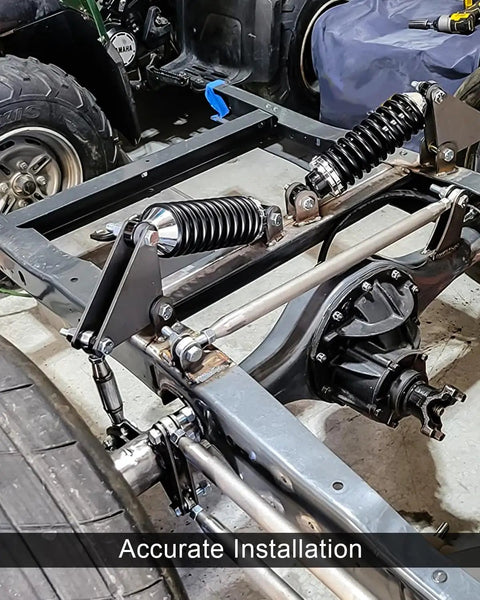 Five Eighth Inch Heim Joint Rod End Kit With Left And Right Hand Thread Chromoly For Steering And Suspension Beefed Up For Traction Rods Sand Rails A Arms Race Cars And Hot Rods installed on ATV suspension linkage