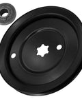 Heavy Duty Universal Transmission Pulley That Totally Replaces Drive Pully For Lawn Tractors And Mowers Fits Models Like 756-04002 Plus 956-04002 close-up view.