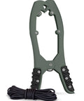 Canoe Kayak Anchor Grip With Teeth Clamps And 15ft Paracord, Patented Design For Securing Boats, Rubber Grips, Matte Green