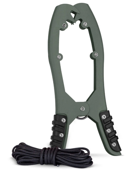 Canoe Kayak Anchor Grip With Teeth Clamps And 15ft Paracord, Patented Design For Securing Boats, Rubber Grips, Matte Green