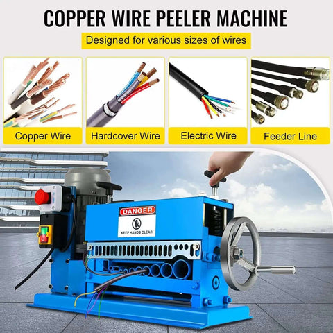 Automatic Electric Wire Stripper With 370W Motor Beast Workhorse For 1.5 To 38Mm Wires featuring aluminum body with hand crank