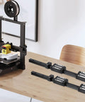 400mm Linear Guide Kit with two rails, four HGH15CA carriage blocks, and four HG15 end stop blocks on a table beside a 3D printer.
