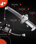 Front Driver Side Power Window Regulator With 2 Pin Motor Fits Chevrolet Spark 13 To 16 Hatchback components overview showing motor and cable.