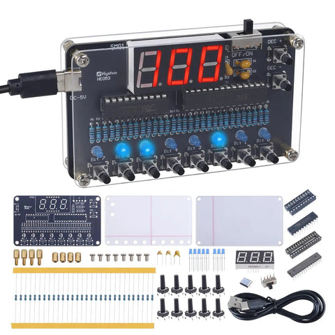 Hands On Binary To Decimal Soldering Kit With LED Display And Digital Readout For Beginners Teens And Adults components