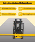 3 Ton 6600 Lb Forklift Mobile Crane With Adjustable Telescopic Jib Boom showing bidirectional adjustable crane boom with hooks.