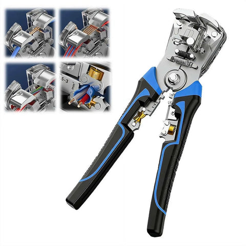 Heavy Duty Automatic Wire Stripper And Crimping Pliers showing professional grade steel tool with ergonomic grips for efficient use.