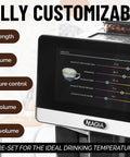 Fully Automatic Espresso Machine With Built In Conical Grinder And Auto Foaming Milk Wand screen displaying customizable settings.