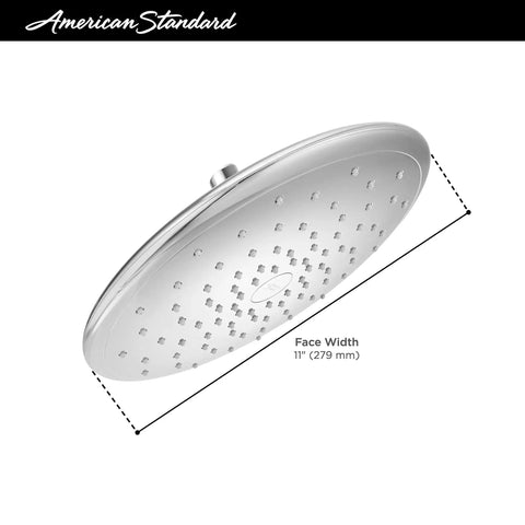 Spectra Plus 11 Inch Rain Shower Head With 2.5 GPM Flow Polished Nickel Finish Drenching Rain Spray round head