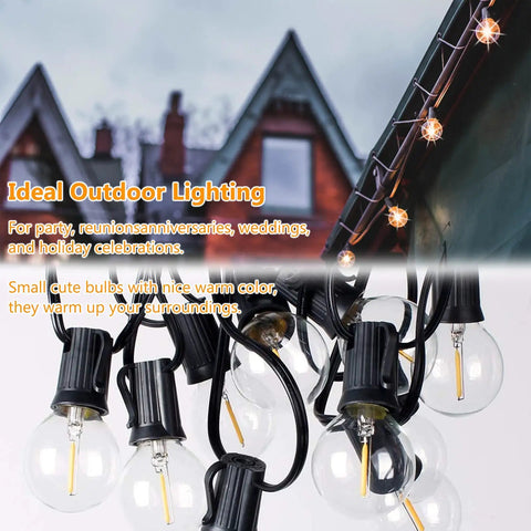 Ultra Long G40 Outdoor String Lights 200Ft With 105 Shatterproof LEDs 5 Spare Waterproof Patio Lighting for cafe bistro