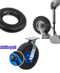 Heavy Duty Industrial Caster Wheels With Pneumatic Casters And Top Plate showing inflatable port and hand pump use