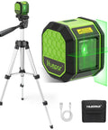 Laser Level With 25.6 Inch Tripod and Rechargeable Battery, Self Leveling 100 Ft Green Cross Line Tool for Picture Hanging, Tile, and Home Renovation, Perfect Fathers Day Gift for Dad and DIY Pro, green laser level with aluminum tripod and cable