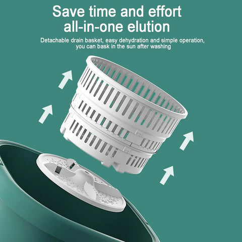 Detachable drain basket for Slick Portable Washing Machine With Hella Compact Folding Build, ideal for easy operation and dehydration.