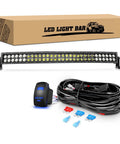 32 Inch LED Light Bar For Trucks Off Road Beefy Curved 180W Flood Spot Combo Beam Driving Lamp Work Light Kit with wiring harness and rocker switch