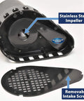 1/2 HP Thermoplastic Submersible Sump Pump With Tethered Float Switch, stainless steel impeller and removable intake screen