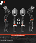 Front Inner And Outer Tie Rod End Kit For Lexus LX470 1998 2002 And Toyota Land Cruiser 1998 2002 Replacement To Fix Uneven Tire Wear Steering Vibration And Loose Handling, 4-piece set