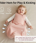 Baby in pink Bamboo Rayon Buttery Soft Baby Sleep Sack 6 To 12 Months 0.5 Tog Lightweight Wearable Blanket With 2 Way Zipper