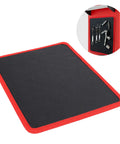 Flexible Magnetic Tool Mat With 40 Lbs Holding Power For Auto Repair, Anti Slip PVC Surface Keeps Wrenches, Screwdrivers, And Small Parts Stable, Safe From Slips, And Ready To Grab In A Busy Workshop on red-trimmed black mat