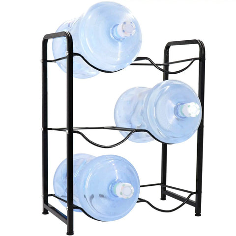 5 Gallon Water Jug Rack With 3 Tiers Heavy Duty Water Bottle Holder Storage Rack For 6 Bottles Durable Carbon Steel Organizer