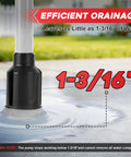 Top Tier Cordless Stick Water Transfer Pump For 18V Battery Moves Fluids With Zero Hassle Sleek Build showing base with 1-3/16" clearance.